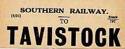 SR luggage label to Tavistock