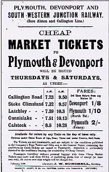 PD&SWJR Market Tickets Handbill 1908