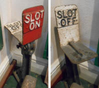 A typical drop-flap 'slot' indicator