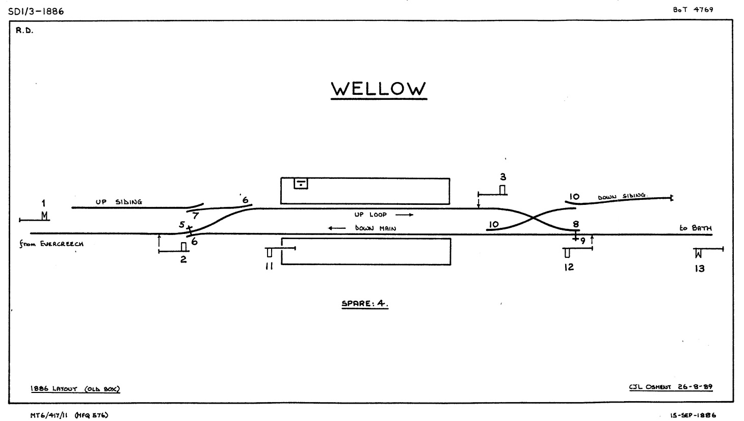Wellow signal-box diagram 1886
