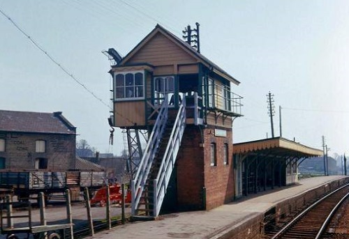 Blandford Forum signal-box in 1960