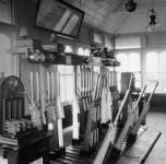Inside Glastonbury signal-box looking from left to right