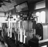 Inside Glastonbury signal-box looking from right to left
