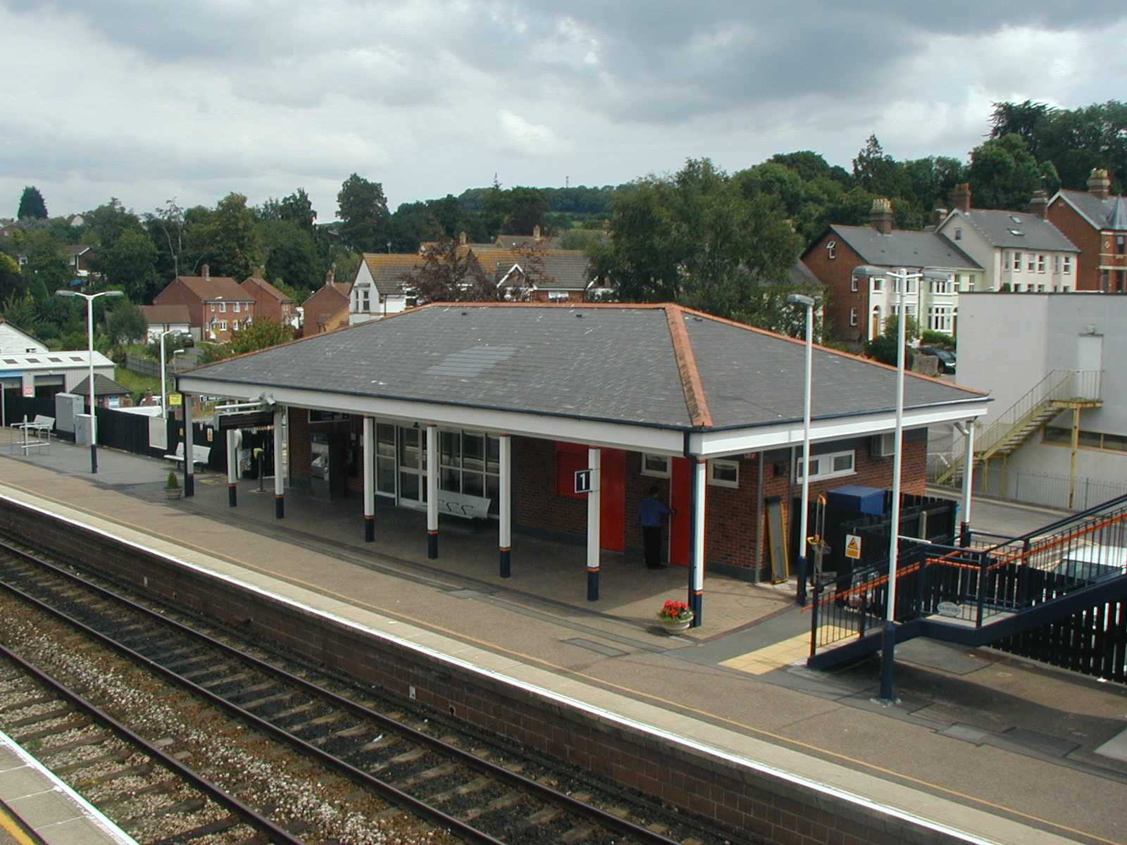 Honiton station building seen from footbridge in 2011