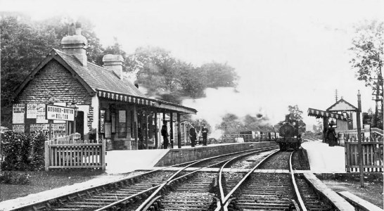 Midsomer Norton station looking down the line in 1900s