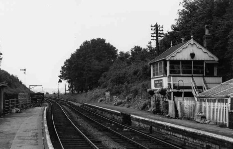Midsomer Norton station looking down the line in 1960s