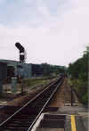 Looking west from the platform at Templecombe towards start of double track in 2004