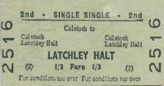 Calstock - Latchely single ticket