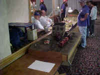 A close-up view of Rick Isrealson's engine servicing module.