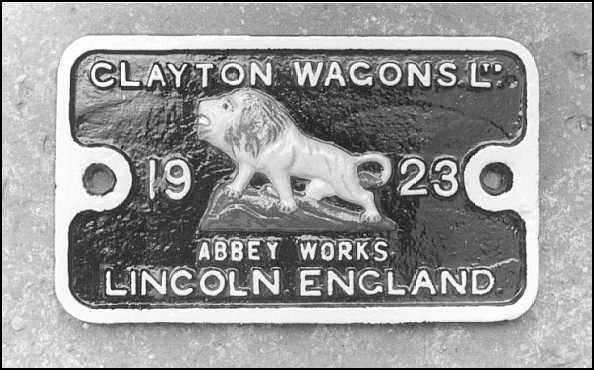 clayton lion wagon plate, Abbey Works, Lincoln