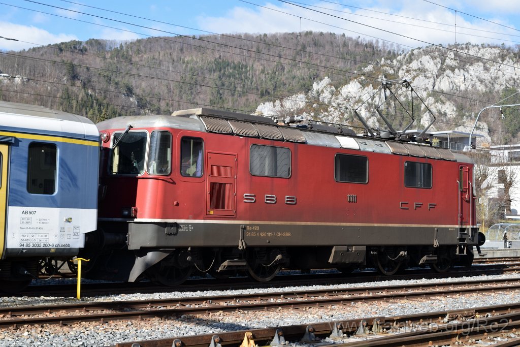 7873-0026-260222.jpg - SBB-CFF Re 4/4'' 11111 (Re 420.111-7)  (Re 91 85 4 420 111-7 CH-SBB) / Balsthal (Dépot) 26.2.2022