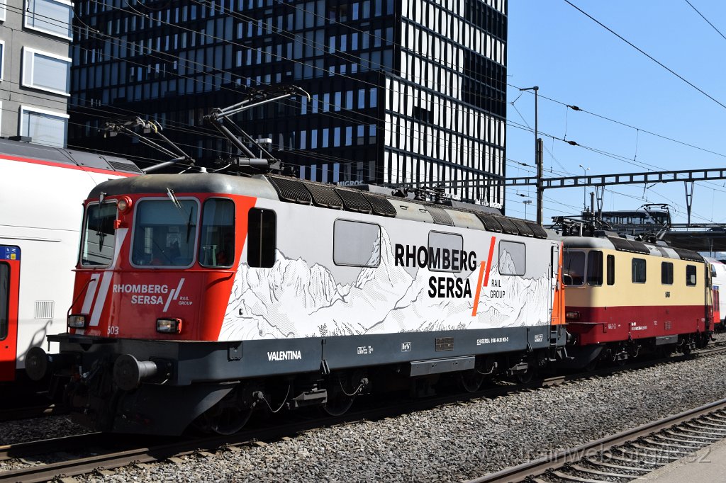 9037-0050-120424.jpg - Sersa Re 420.503-5 ''Valentina'' (Re 91 85 4 420 503-5 CH-SERSA) + IRSI Re 421.393-0 / Re 4/4'' 11393 (Re 91 85 4 421 393-0 CH-IRSI) / Zürich-Altstetten 12.4.2024