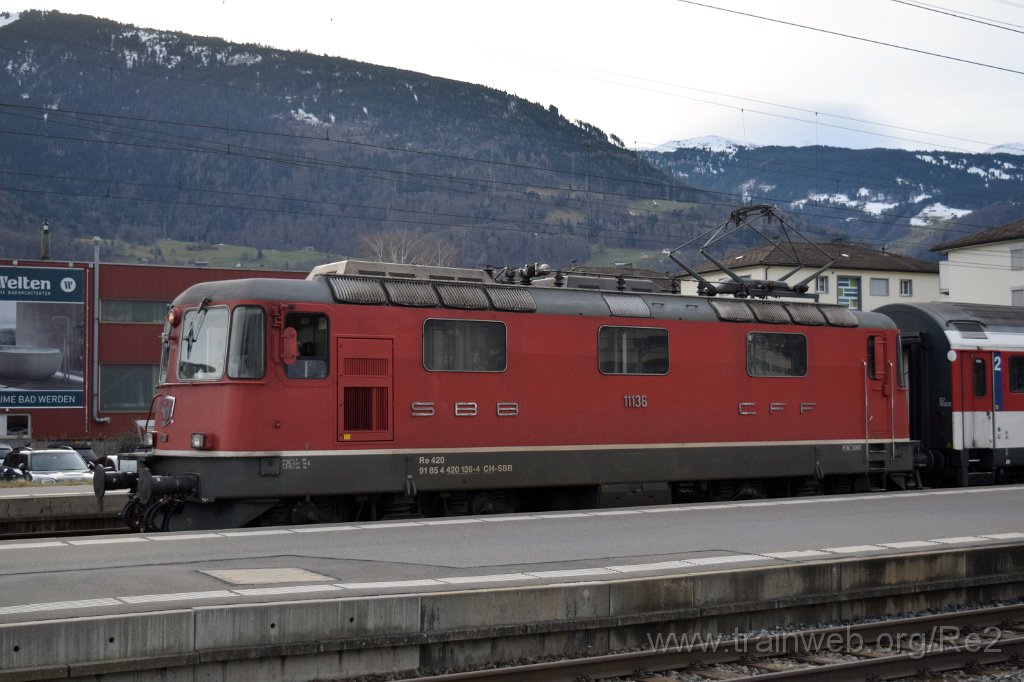8348-0015-140123.jpg - SBB-CFF Re 4/4'' 11136 (Re 420.136-4)  (Re 91 85 4 420 136-4 CH-SBB) / Sargans 14.1.2023