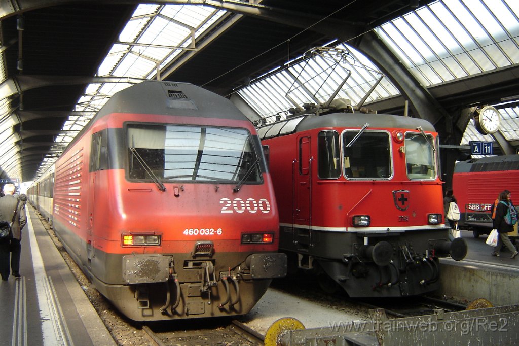 1291-0006-150307.jpg - SBB-CFF Re 460.032-6 + SBB-CFF Re 4/4'' 11149 / Zürich HB 15.3.2007