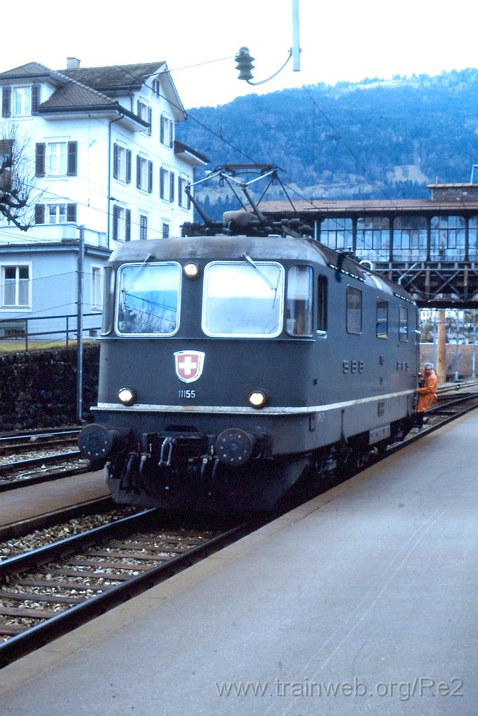0267-0027.jpg - SBB-CFF Re 4/4'' 11155 / Arth-Goldau 17.12.1989