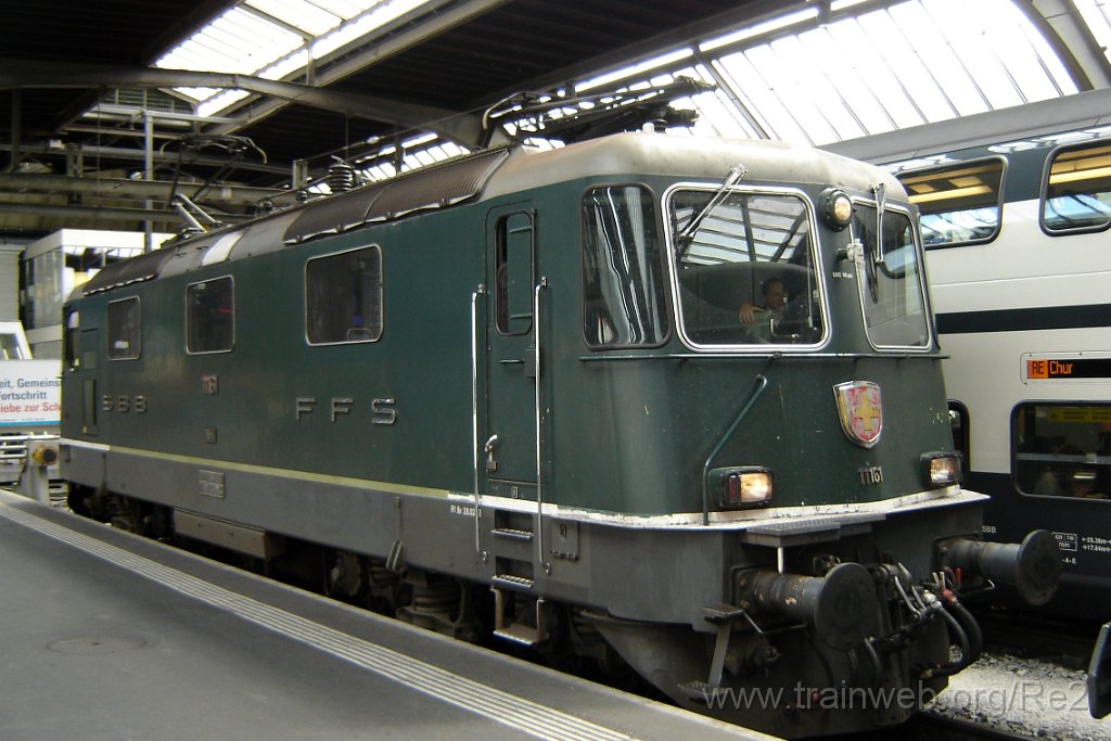 3651-0006-170815.jpg - SBB-CFF Re 4/4'' 11161 / Zürich HB 17.8.2015