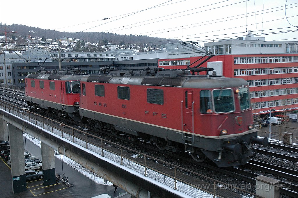2690-0016-220113.jpg - SBB-CFF Ref 4/4'' 11173 + SBB-CFF Re 4/4'' 11176 / Zürich (Käferbergbrücke) 22.1.2013