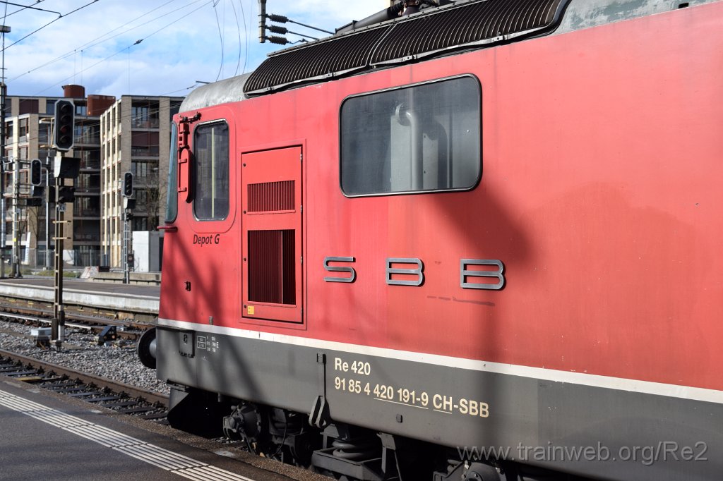 8427-0045-140323.jpg - SBB-CFF Re 4/4'' 11191 (Re 420.191-9)  ''Depot G'' (Re 91 85 4 420 191-9 CH-SBB) / Zürich HB 14.3.2023
