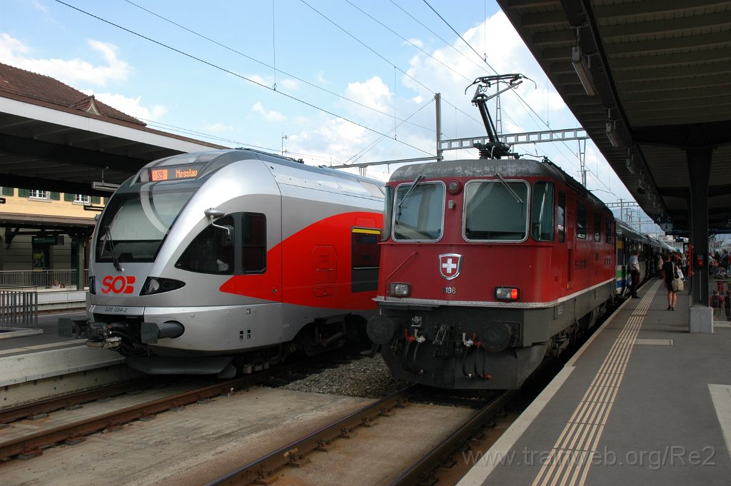 2932-0043-310813.jpg - Re 4/4" 11198 + SOB RABe 526.054-2 / Wattwil 31.8.2013