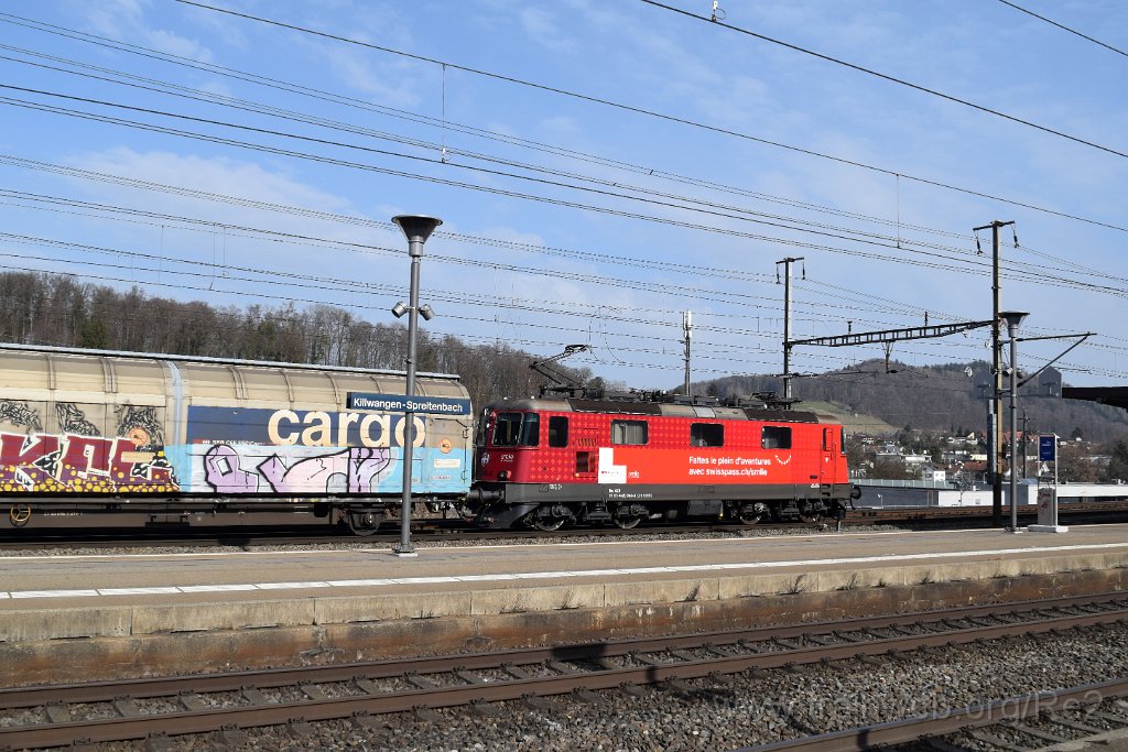 8391-0048-240223.jpg - SBBC Re 420.243-8 ''Smile'' (Re 91 85 4 420 243-8 CH-SBBC) / Killwangen-Spreitenbach 24.2.2023