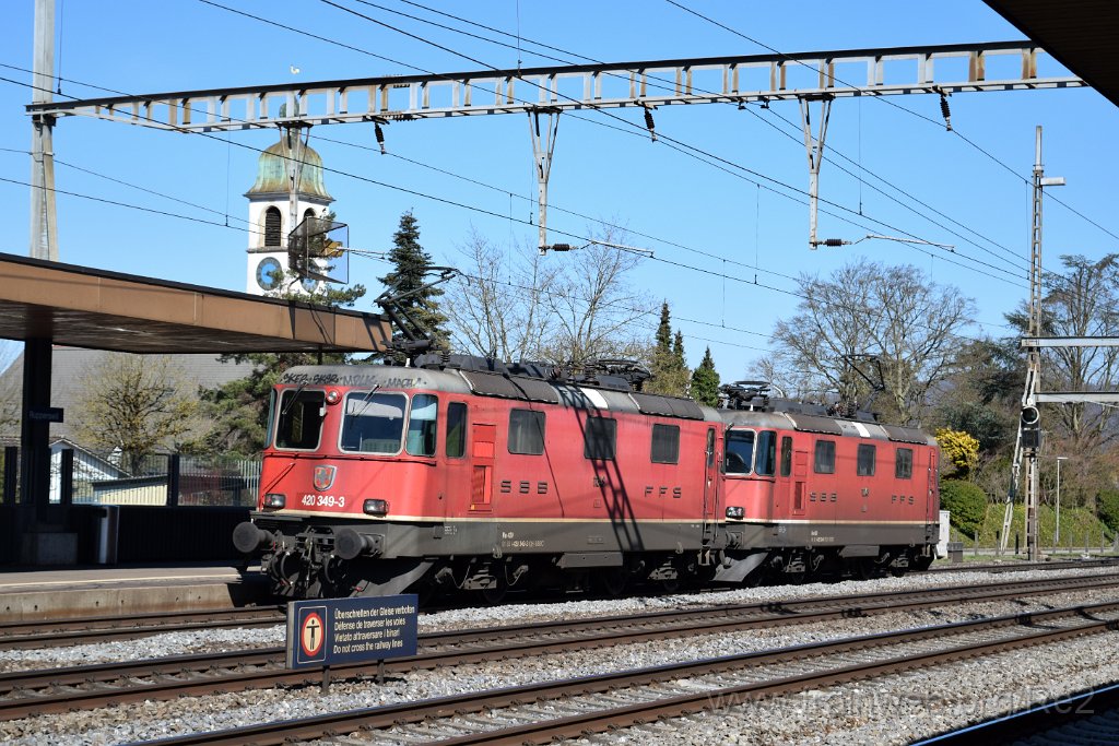 7318-0013-240321.jpg - SBBC Re 4/4'' 11248 (Re 420.248-7)  (Re 91 85 4 420 248-7 CH-SBBC) + SBBC Re 4/4'' 11349 (Re 420.349-3)  (Re 91 85 4 420 349-3 CH-SBBC) / Rupperswil 24.3.2021