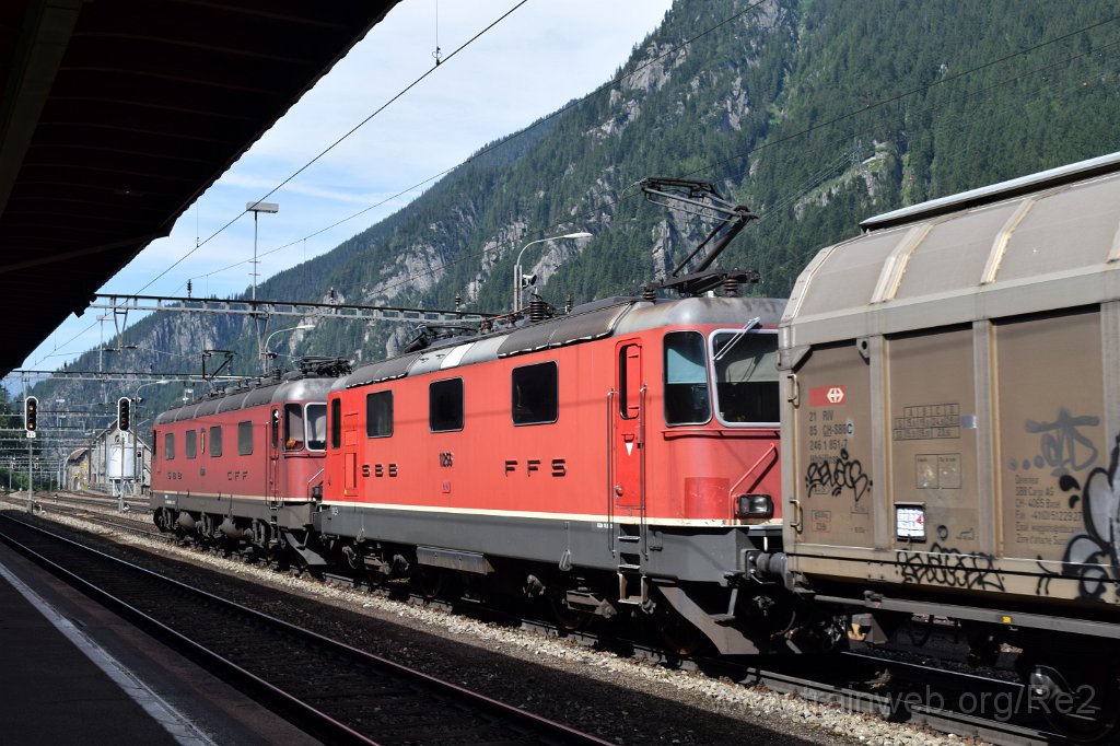 3985-0045-070716.jpg - SBBC Re 6/6 11608 (Re 620.008-3)  ''Wetzikon'' (Re 91 85 4 620 008-3 CH-SBBC) + SBB-CFF Re 4/4'' 11256 / Göschenen 7.7.2016