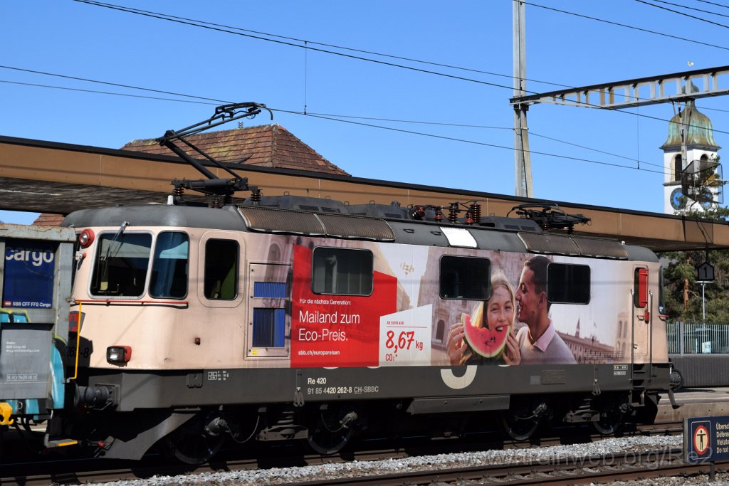 7316-0030-240321.jpg - SBBC Re 420.262-8 ''Mailand zum Eco-Preis'' (Re 91 85 4 420 262-8 CH-SBBC) / Rupperswil 24.3.2021