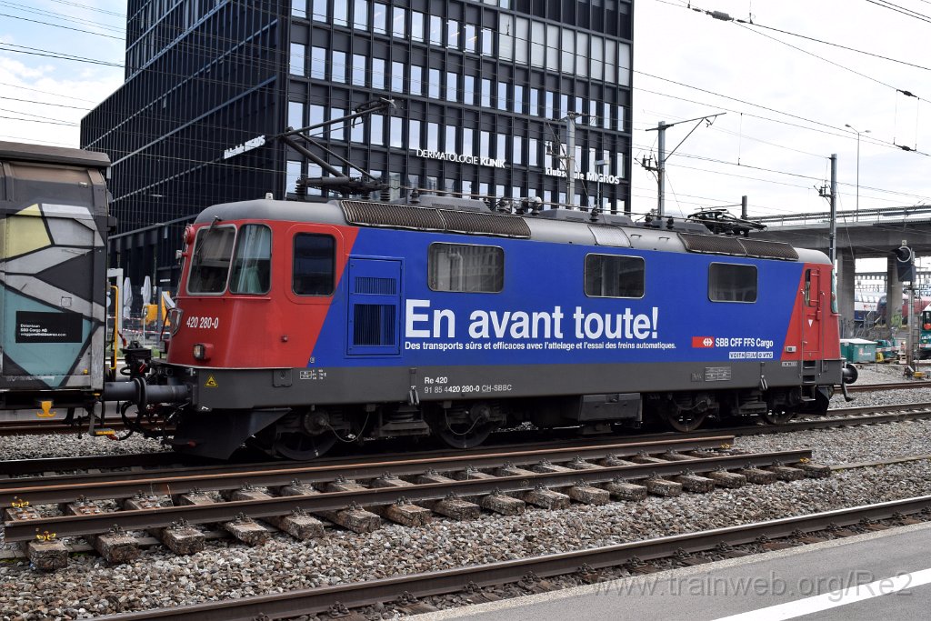 5580-0007-210619.jpg - SBBC Re 420.280-0 ''En avant toute!'' (Re 91 85 4 420 280-0 CH-SBBC) / Zürich-Altstetten 21.6.2019