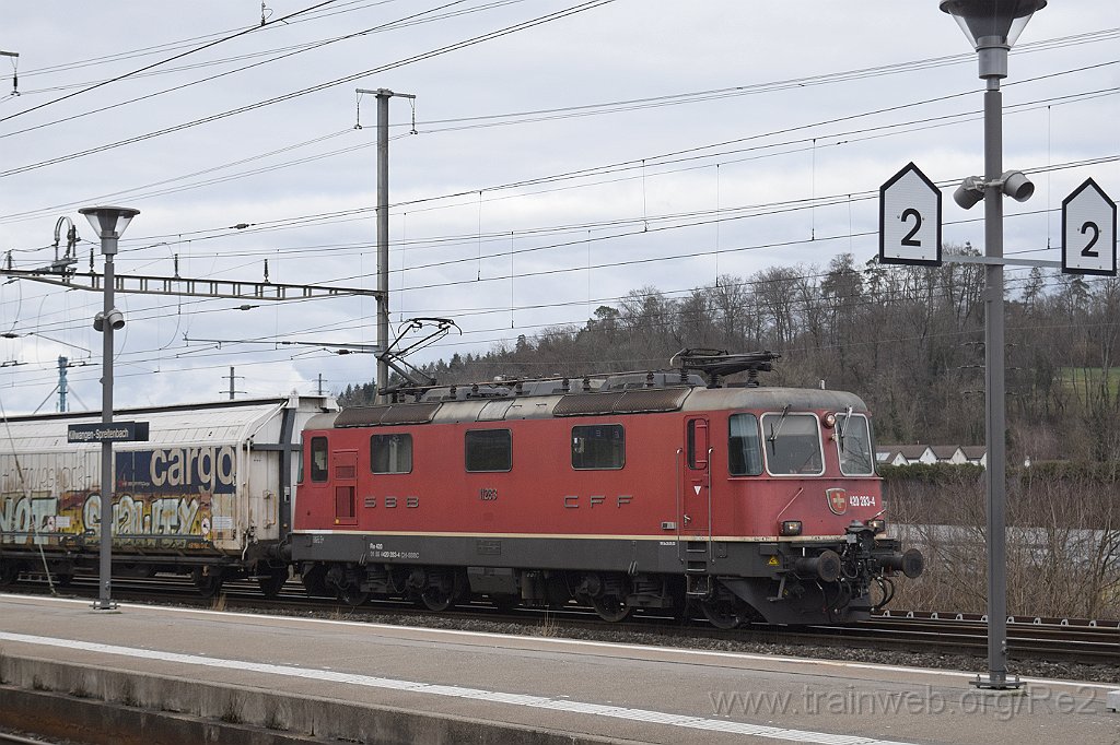 9573-0014-280225.jpg - SBBC Re 4/4'' 11283 (Re 420.283-4)  (Re 91 85 4 420 283-4 CH-SBBC) / Killwangen-Spreitenbach 28.2.2025