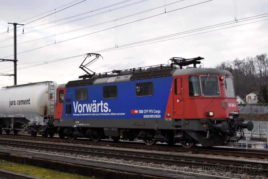 8359-0039-310123.jpg - SBBC Re 420.288-3 ''Avanti tutta!'' (Re 91 85 4 420 288-3 CH-SBBC) / Killwangen-Spreitenbach 31.1.2023