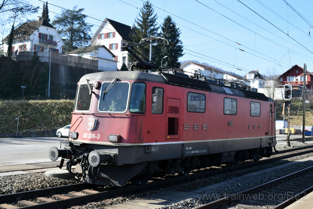 8379-0046-160223.jpg - SBBC Re 4/4'' 11306 (Re 420.306-3)  (Re 91 85 4 420 306-3 CH-SBBC) / Killwangen-Spreitenbach 16.2.2023