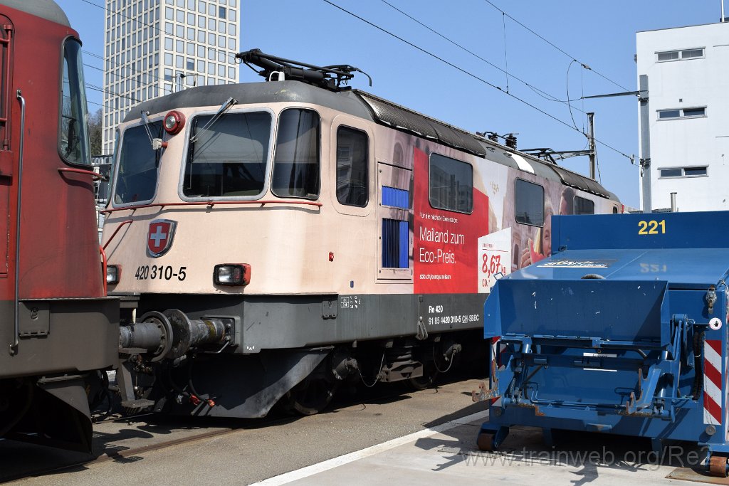 7329-0029-020421.jpg - SBBC Re 420.310-5 ''Francoforte a prezzo eco'' (Re 91 85 4 420 310-5 CH-SBBC) / St.Gallen HB 2.4.2021