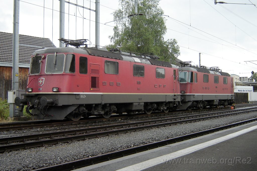 1363-0017-100707.jpg - SBB-CFF Re 4/4'' 11313 + SBB-CFF Ref 4/4'' 11173 / Hinwil 10.7.2007