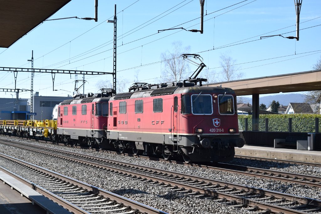 7315-0047-240321.jpg - SBBC Re 4/4'' 11318 (Re 420.318-8)  (Re 91 85 4 420 318-8 CH-SBBC) + SBBC Re 4/4'' 11334 (Re 420.334-5)  (Re 91 85 4 420 334-5 CH-SBBC) / Rupperswil 24.3.2021
