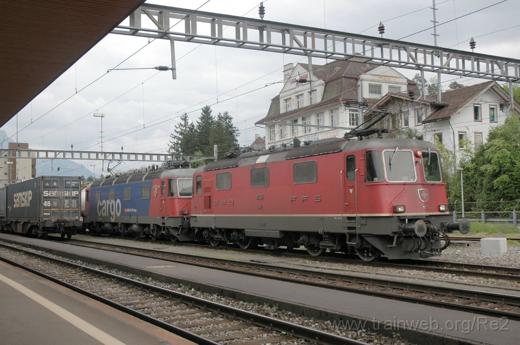 2797-0004-070513.jpg - SBB-CFF Re 4/4'' 11336 + SBBC Re 620.065-3 ''Ziegelbrücke'' / Arth-Goldau 7.5.2013
