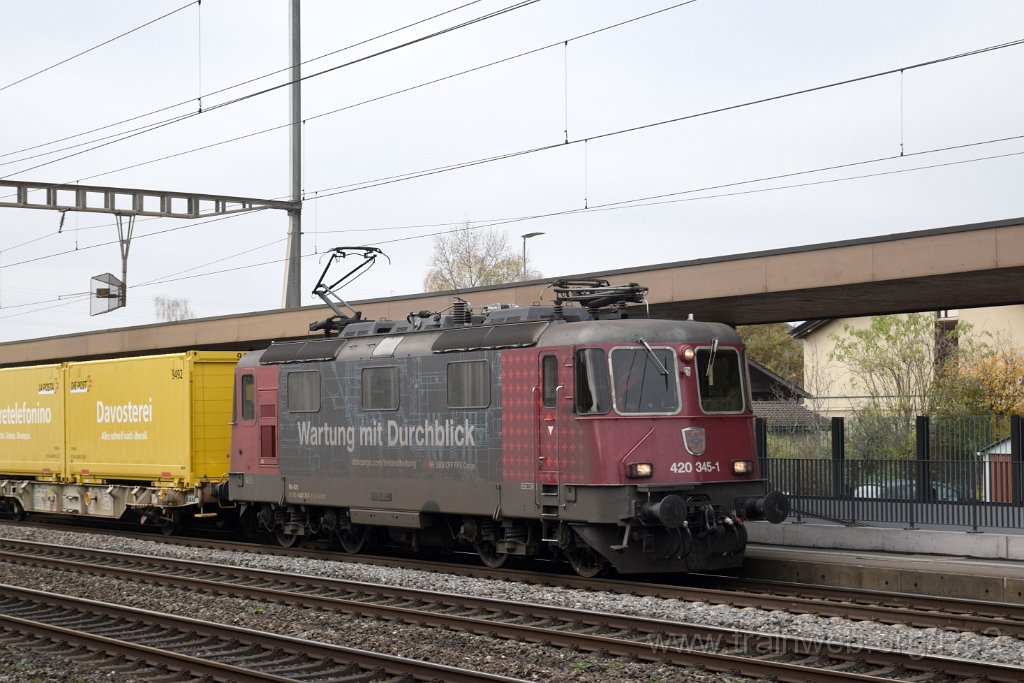 9468-0006-111124.jpg - SBBC Re 420.345-1 ''Wartung mit Durchblick'' (Re 91 85 4 420 345-1 CH-SBBC) / Rupperswil 11.11.2024