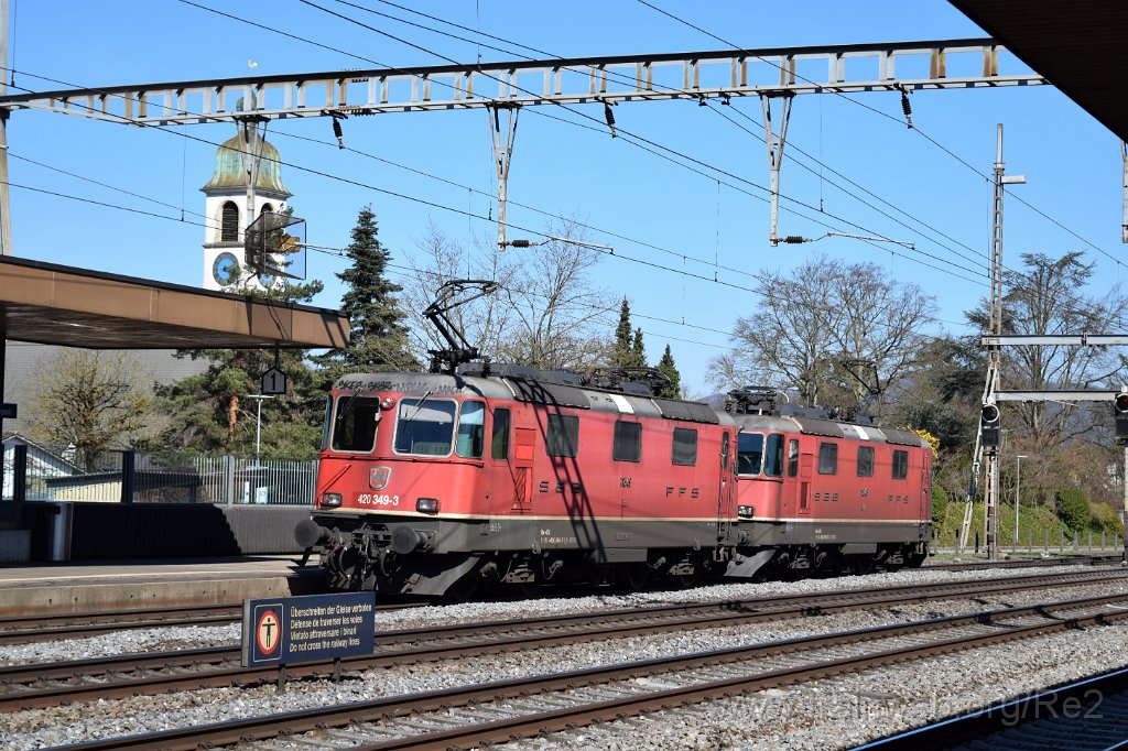 7318-0014-240321.jpg - SBBC Re 4/4'' 11248 (Re 420.248-7)  (Re 91 85 4 420 248-7 CH-SBBC) + SBBC Re 4/4'' 11349 (Re 420.349-3)  (Re 91 85 4 420 349-3 CH-SBBC) / Rupperswil 24.3.2021