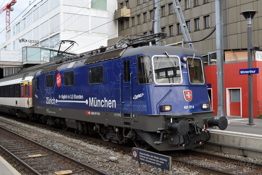 7177-0017-181020.jpg - SBBC Re 421.371-6 ''Zürich-München 2021'' (Re 91 85 4 421 371-6 CH-SBBC) / Winterthur 18.10.2020