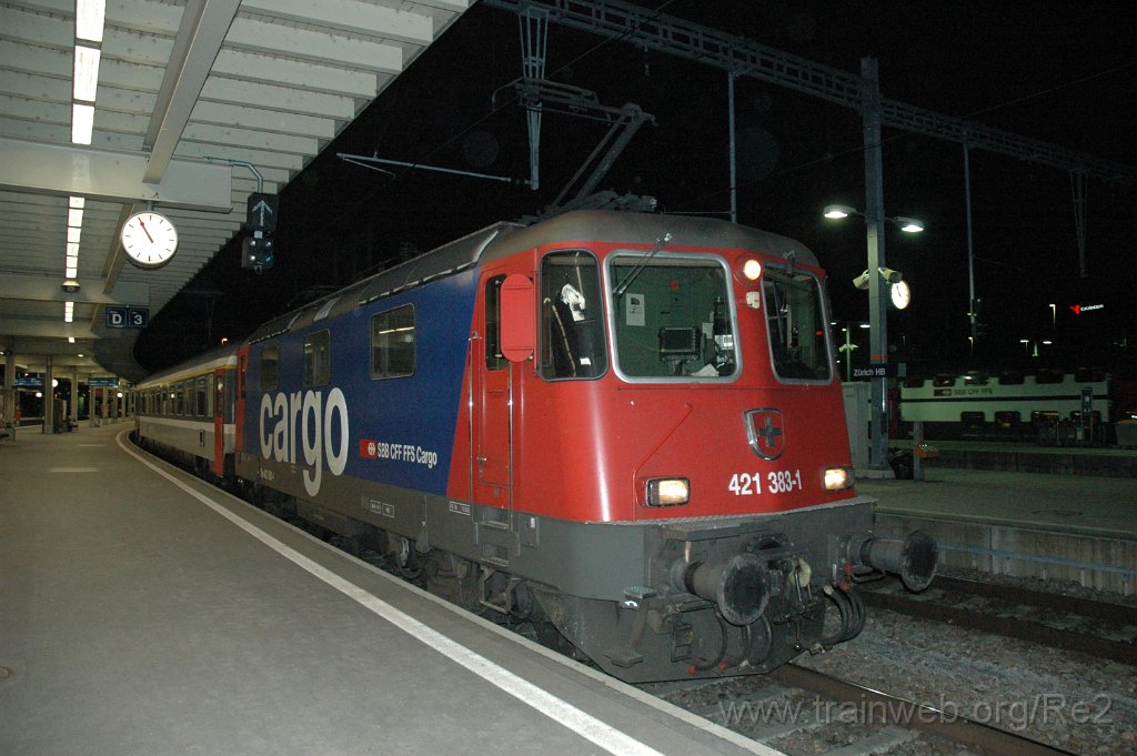 1613-0001-290109.jpg - SBBC Re 421.383-1 / Zürich HB ((Sihlpost)) 29.1.2009