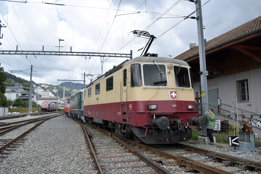 9360-0043-140924.jpg - DSF / SBB-CFF Re 4/4'' 11141 (Re 91 85 4 420 141-4 CH-DSF) + DSF / SBB-CFF Re 4/4'' 11173 (Re 91 85 4 420 173-7 CH-DSF) + IRSI Re 421.393-0 / Re 4/4'' 11393 (Re 91 85 4 421 393-0 CH-IRSI) / Balsthal (Dépot) 14.9.2024