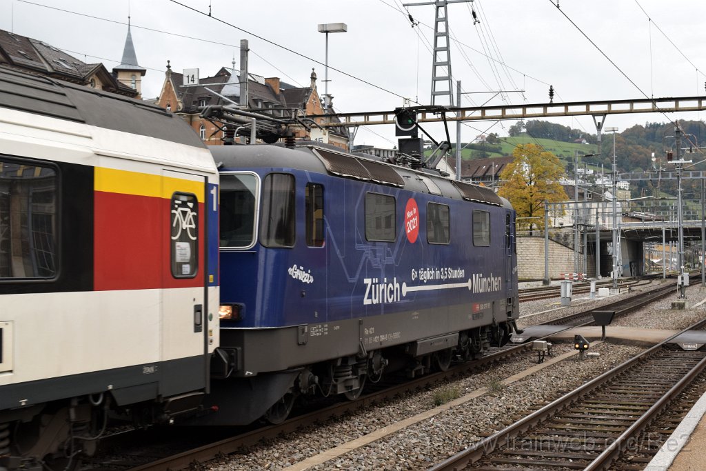 7174-0014-171020.jpg - SBBC Re 421.394-8 ''Zürich-München 2021'' (Re 91 85 4 421 394-8 CH-SBBC) / St.Gallen HB 17.10.2020