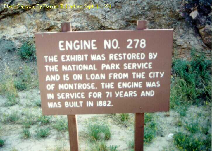 U.S. National Park Service - Engine No. 278 Sign