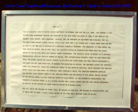 Gold Coast Railroad Museum - National Aeronautics & Space Administration (NASA) S-2 #1