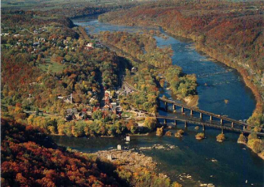 Harpers Ferry - Arial View Postcard