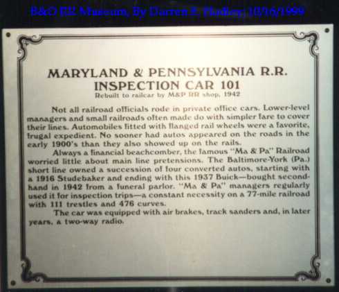 Baltimore & Ohio Museum - Inspection Car #101