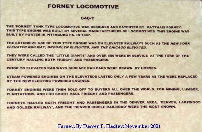 Forney Museum - The Forney Locomotive 044-T
