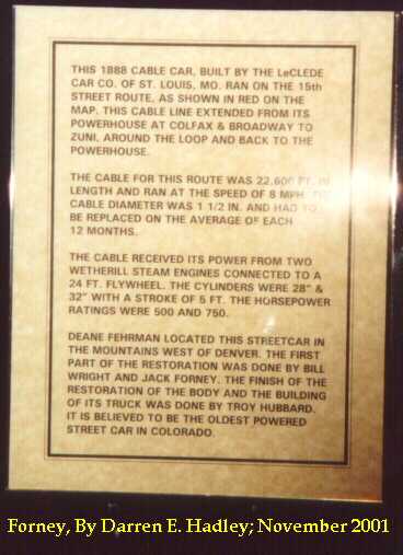 Forney Museum - Denver Tramway #40