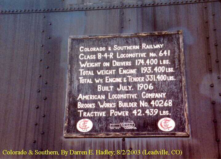 Leadville Colorado & Southern - C&S#641 / Steam Engine