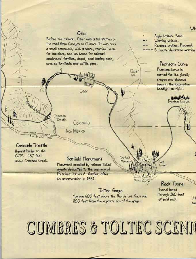 Brochure:  A Trip Map to the CUMBRES & TOLTEC SCENIC RAILROAD