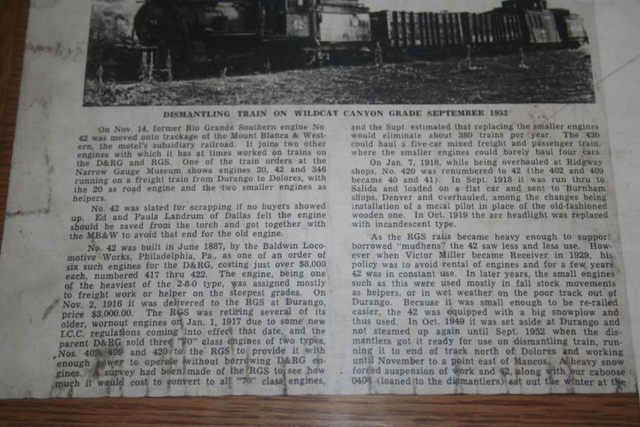 Durango & Silverton - Rio Grande Southern #42